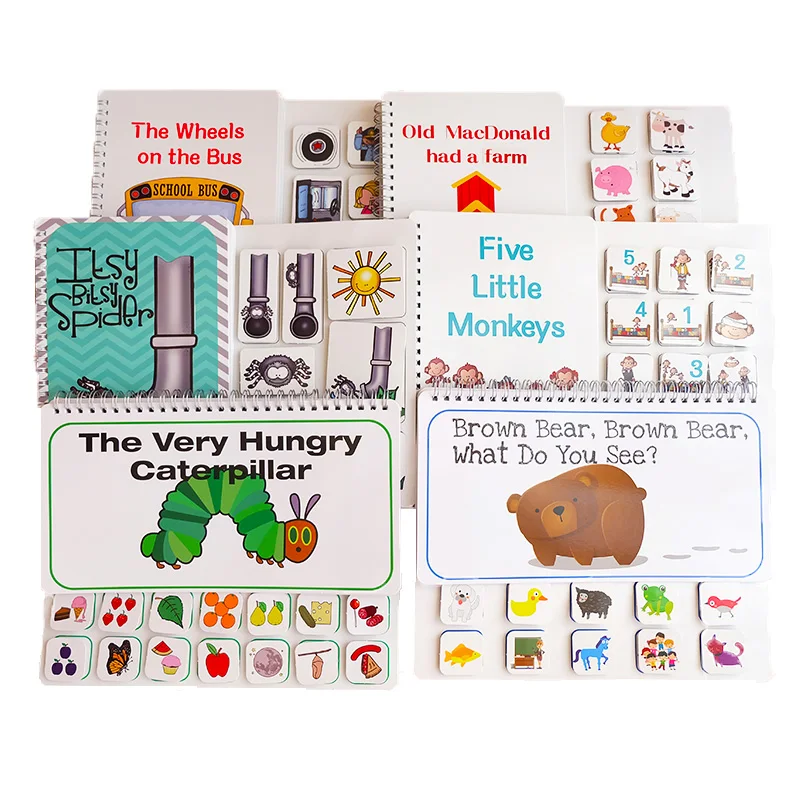 Книга с изображением коричневого медведя Очень голодная гусеница тихая книга