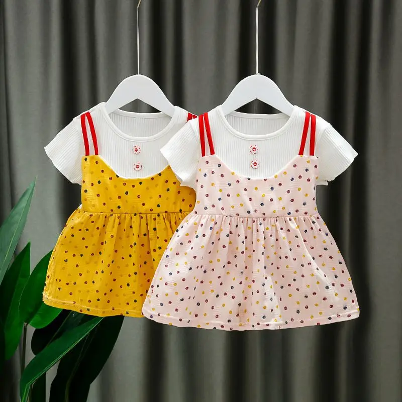 New Born Little Girl Clothes Cotton Beautiful Dresses 1st Birthday Dress for Baby платья для девочек крещения платье в горошек