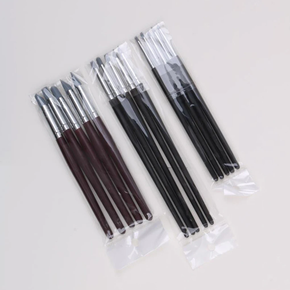 

5Pcs Nail Art Pottery Clay Tools Carving Sculpture Sculpting Tools Cake Crafting Engraving Silicone Craft Pen sculpture Tools