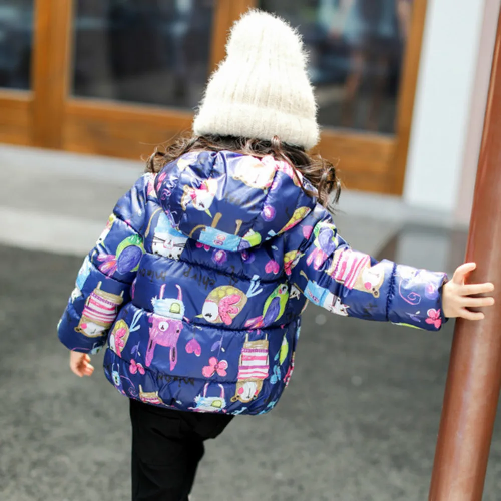 От 1 до 5 лет Детская куртка пуховое пальто зимняя для маленьких девочек парка