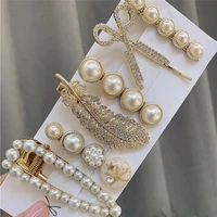 6pcsset fashion handmade hair clips for cute girls pearls barrettes hairpins headwear women hair accessories
