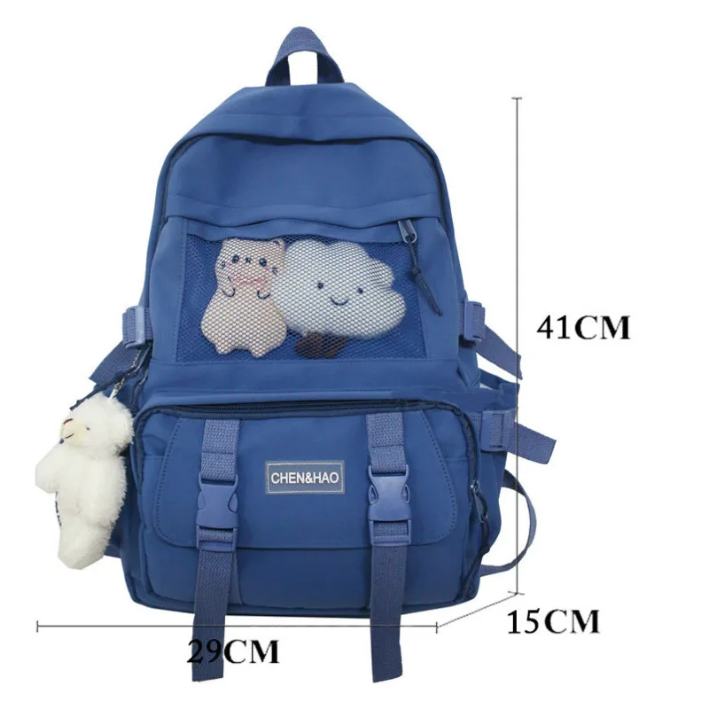 

Volasss New Womans Fashion Backpack Cute Nylon Lady Waterproof School Bag For Teenager Girls Kawaii Korean Style Travel Rucksack