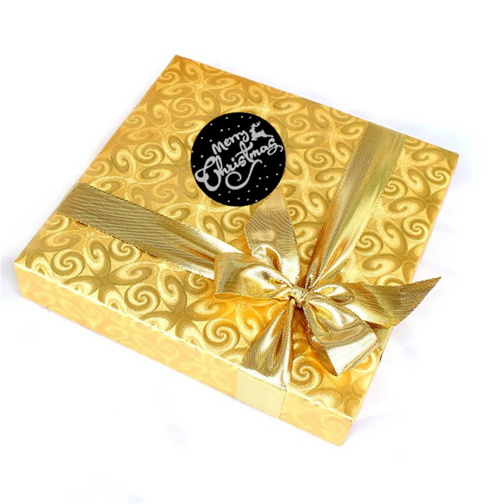 

Novel Multi-pattern Merry Christmas Thank You Stickers 500pcs Silver Black Label Holiday Envelope Handmade Decor Sealing Sticker