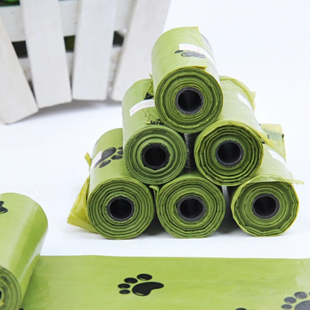 

8 Rolls/Box Dog Poop Bag Degradation Disposable Garbage Bag Carton Pick Up Toilet Bags Cat Waste Bags Outdoor Clean Garbage Bag