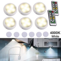 wireless led puck light with remote control white under closet cabinet lighting dimmer timing function powered by usb or battery