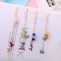 1pc kawaii mermaid bookmark cute drifting bottle exquisite pendant bookmark stationery bookend page tab office school supplies