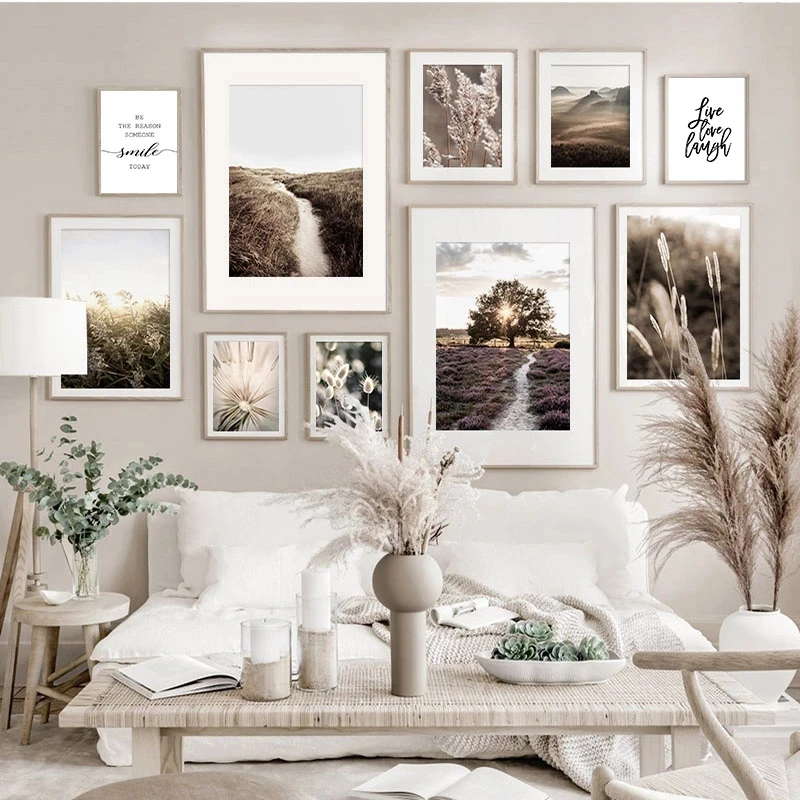 

Nature Scenery Picture Home Decor Wall Art Canvas Painting Nordic Modern Grass Landscape Posters and Prints for Dormitory Decor