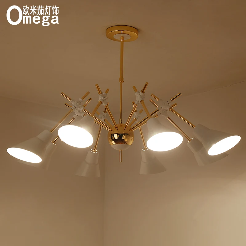 구매 북유럽 포스트 모던 미니멀리스트 스파이더 샹들리에 크리 에이 티브 단철 거실 다이닝 바 바 멀티 헤드 샹들리에 키즈 룸