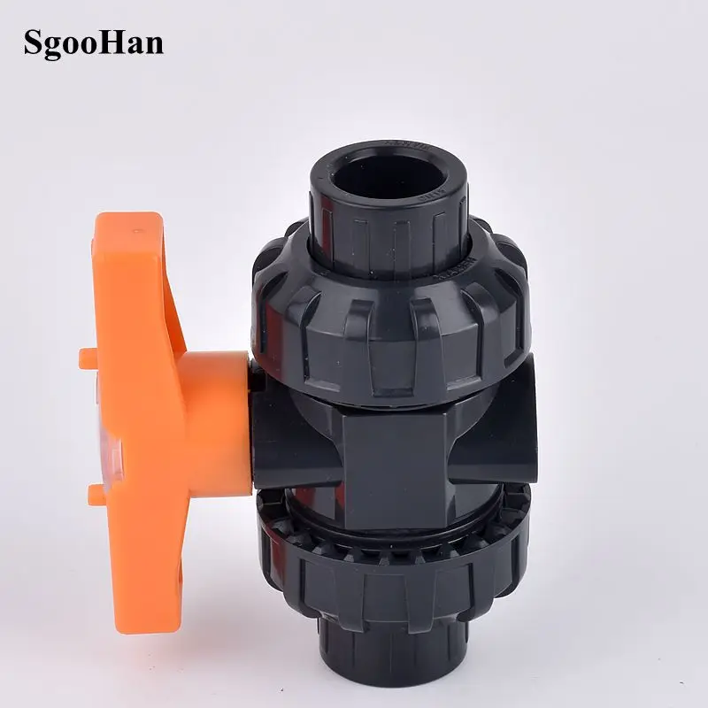 20~63mm UPVC Ball Valve Double Union Valve Connector Aquarium Fish Tank Adapter Garden Irrigation System Pipe Joint Fittings