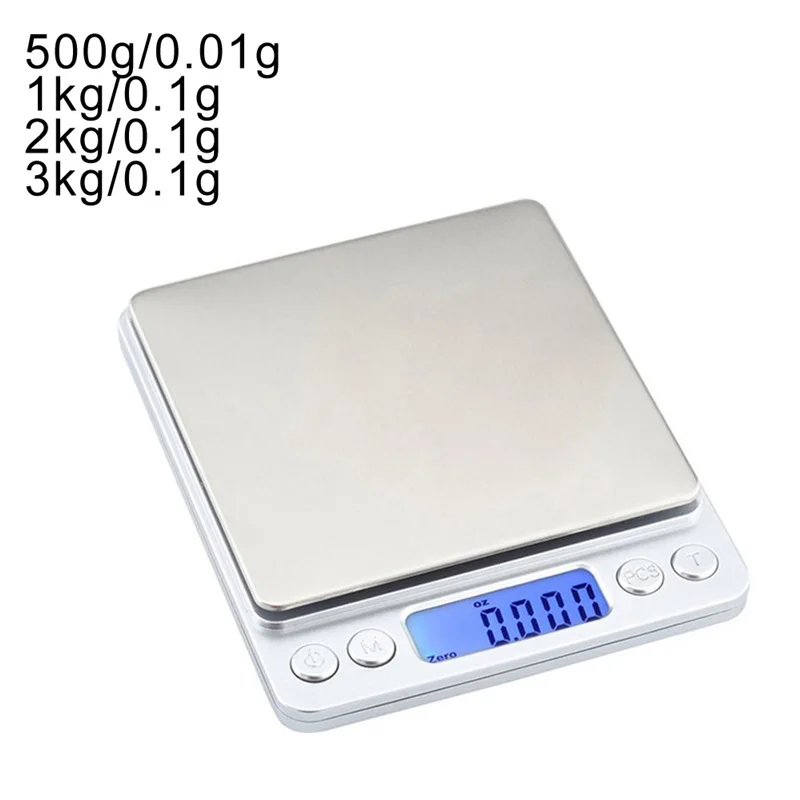 

LCD Digital Scales Grams 0.01/0.1g Precision Weight Balance for Tea Baking Weighing Scale Mini Electronic Scale with 2 Trays