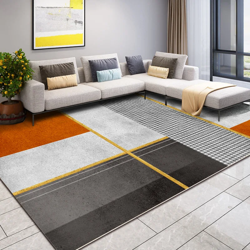 

Modern simple carpet living room Nordic geometry family sofa tea table blanket INS wind grey bedroom large area