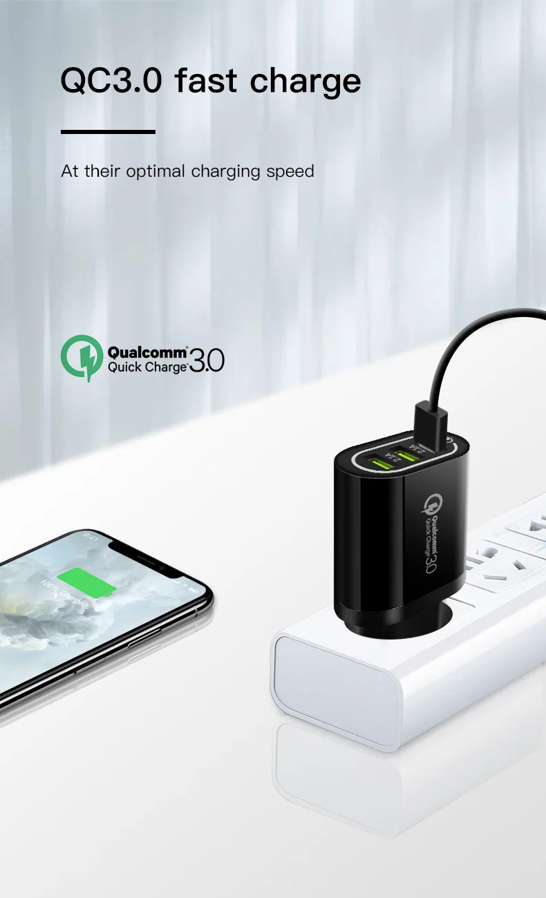 IONCT Универсальное зарядное устройство 18 Вт qc 3,0 4,0 USB настенное быстрое зарядное устройство для Iphone EU вилка Мобильный телефон Быстрая зарядка Samsug huawei зарядный адаптер