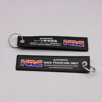 new arrival embroidery keyring key holder chain collection keychain for honda hrc motorcycle embroidered badge
