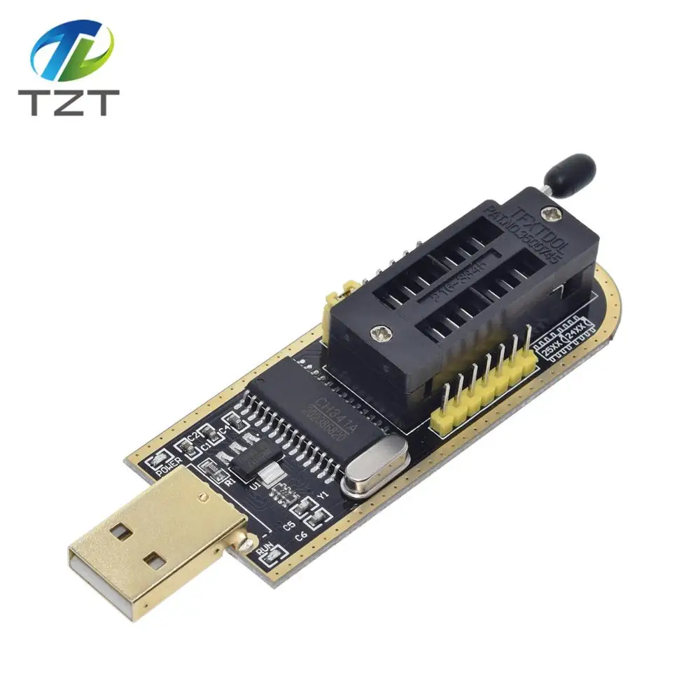 Программатор для FLASH и EEPROM на CH341A серия 24/25 BIOS/USB с пружинным зажимом SOIC8/SOP8 93CXX / 25CXX