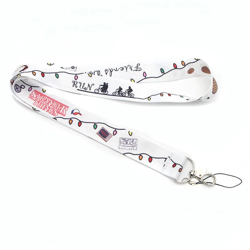 CA255 1 шт. странные вещи ТВ брелок Lanyards держатель удостоверения личности ID карта пропуск мобильный телефон USB бейдж держатель ключевой ремень - Цвет: white