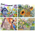 Алмазная Современная Картина на холсте Ever Instant, украшение для дома, рукоделие, драгоценность, вышивка крестиком, красочная птица, цветок, 5D ASF2366