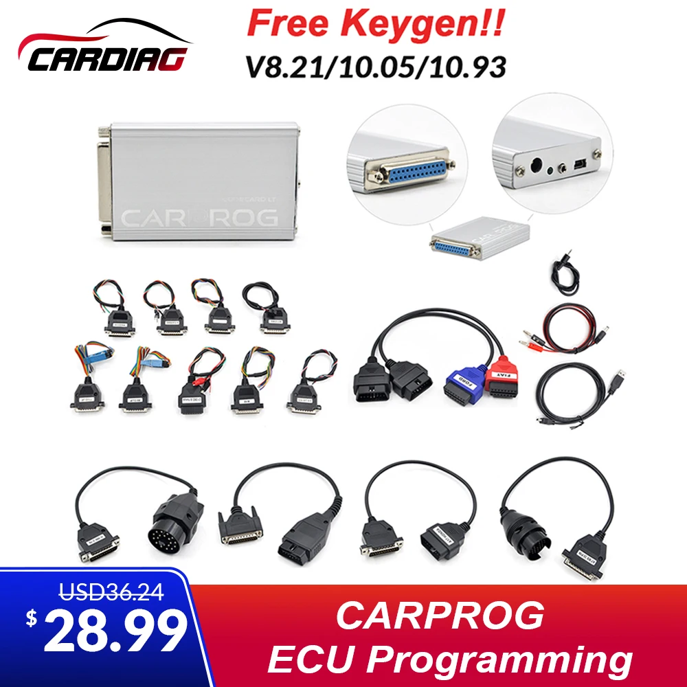 CARPROG V8.21 онлайн/V10.93 программист инструмент для ремонта автомобиля полный набор подушки безопасности/радио/тире/ЭБУ программист Carprog ЭБУ чип тюнинга