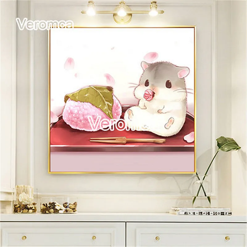 

5D Diy Full Square Drill Cartoon Diamond Painting Kits Cute Cat Kitchen Restaurant Diamond Embroidery Cross Stitch Wall Decor