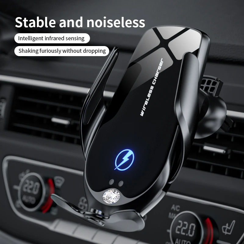 car mobile phone wireless charging bracket magnetic charger air outlet mount automatic opening and closing free global shipping