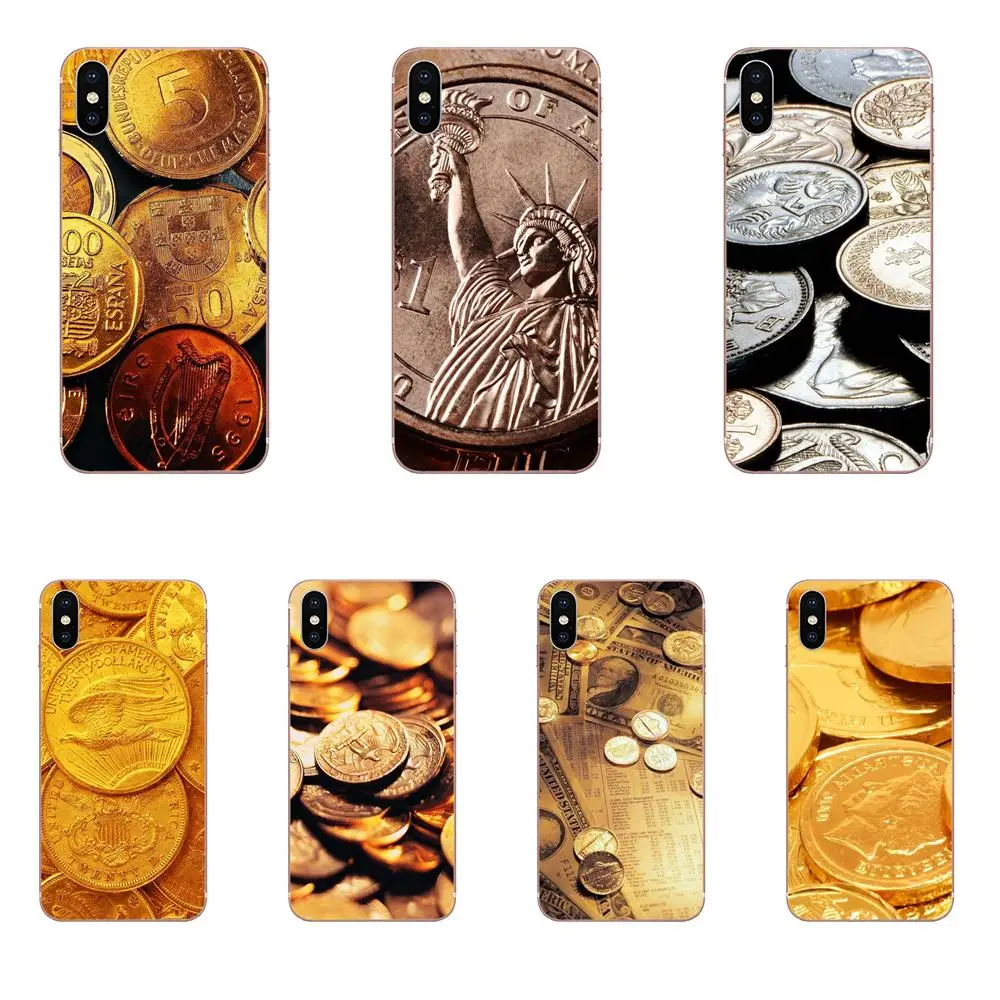 Мягкий чехол из ТПУ для мобильного телефона с рисунком модные Биткойн деньги