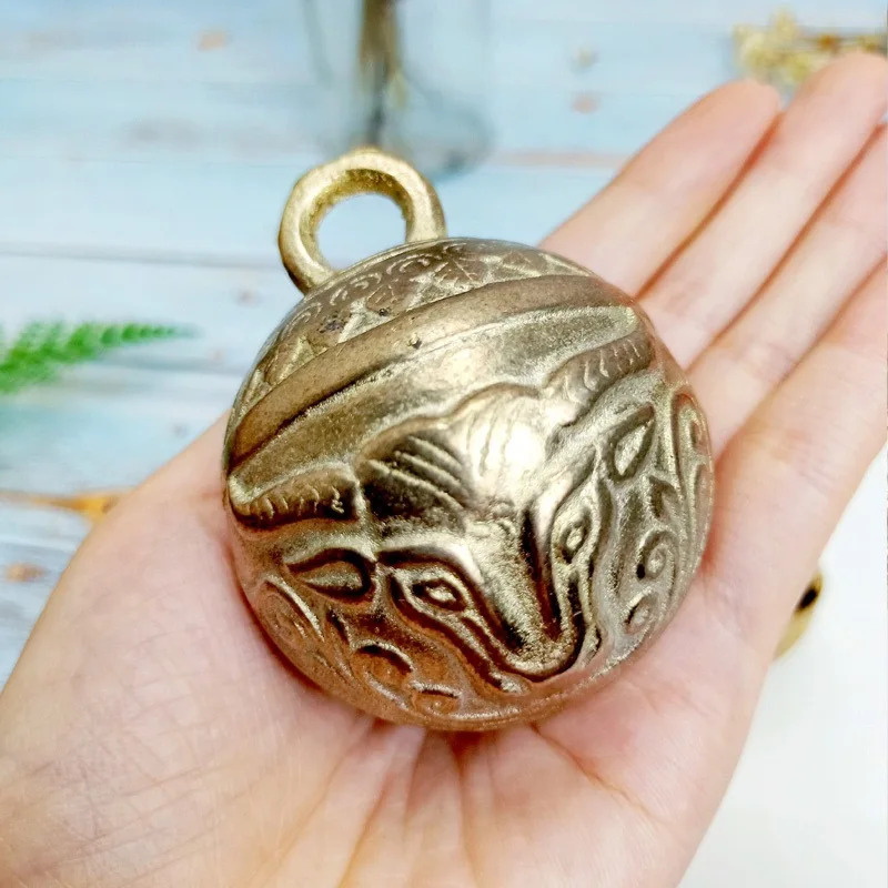 

Brass Material Tiger Head Copper Bell Lucky Evil Pet Pendant Dog Cat Accessories Toy Pet Products Suitable for Dog Collars