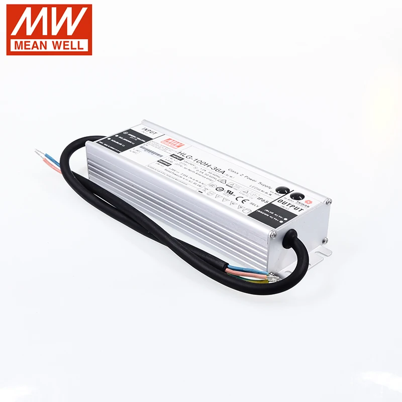 MEAN WELL светодиодный драйвер HLG-100H-36A 36 В Светодиодный источник питания 110 В/220 В переменного тока до 36 В постоянного тока 2.65A 95 Вт Водонепроницаемый IP65 Регулируемый трансформатор