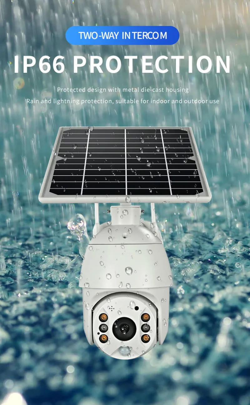 2MP 4G Wifi Solar power IP PTZ Cameras Starlight full color night vision outdoor solar recharge 4g sim card dome CCTV Camera |