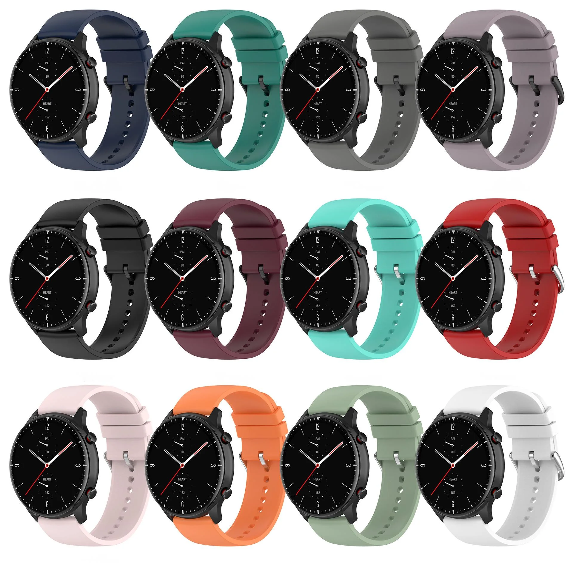 

Ремешок для часов Amazfit GTR 2E/GTR 2, Модный Эластичный прочный силиконовый браслет для наручных часов, аксессуары для часов