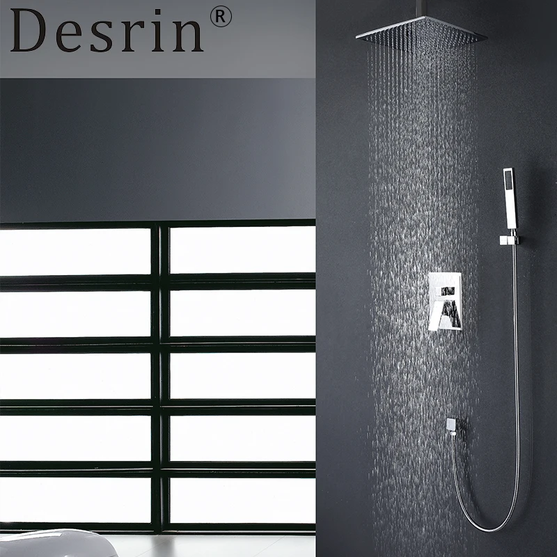 Настенное крепление для ванной комнаты квадратный смеситель душа скрытый хром