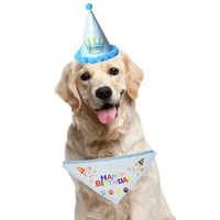 pet birthday scarf hat decor dog triangular bandana bibs head scarf dog neckerchief pet cat puppies accessories