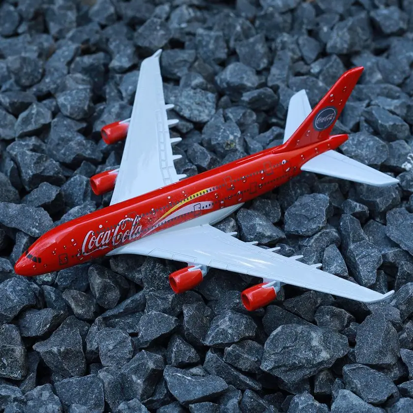 

Airbus A380 Coke Livery Aircraft Model 6" Metal Airplane Diecast Mini Moto Collection Eduactional Toys for Children