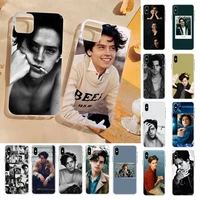 american tv riverdale series cole sprouse soft black phone case for iphone 13 8 7 6 6s plus x 5s se 2020 xr 11 12 pro xs max