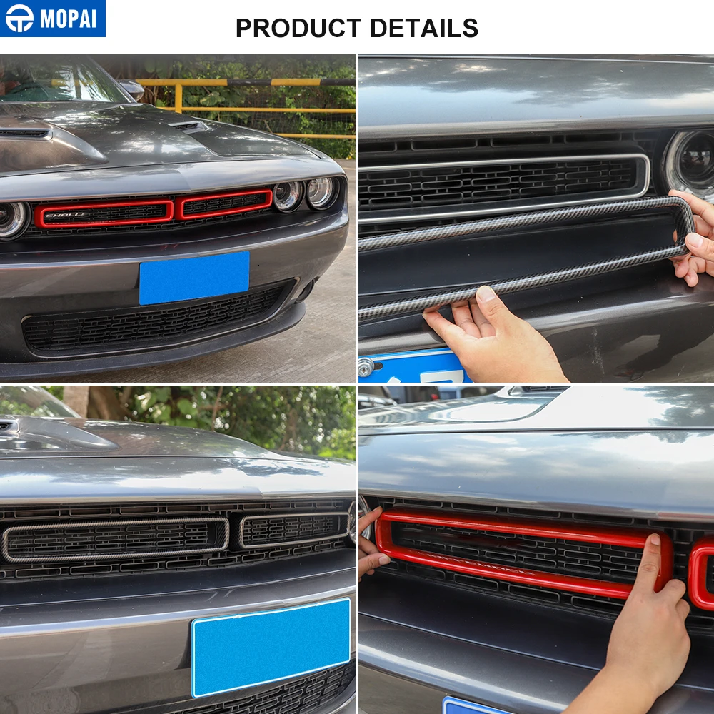 Автомобильные наклейки MOPAI для Dodge Challenger+ Автомобильная решетка для кондиционера, декоративная крышка для Dodge Challenger