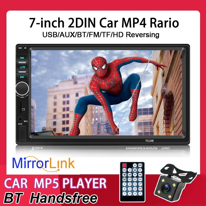 2 DIN 7 дюймов Авторадио автомобильное радио стерео ВИДЕО FM/MP5/MP4/USB/AUX/Bluetooth Зеркало