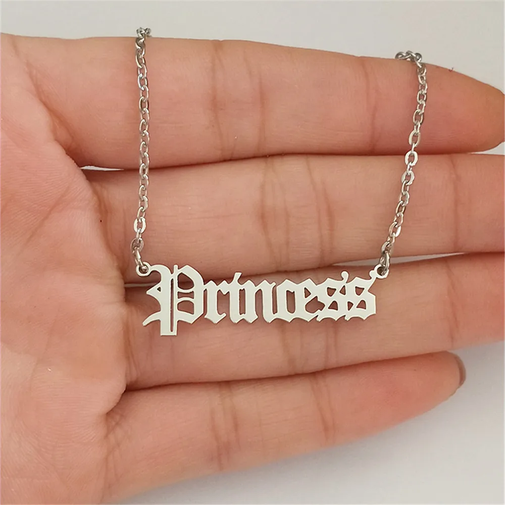 Цепочка-чокер женская из нержавеющей стали с подвеской в виде букв 10 шт. |