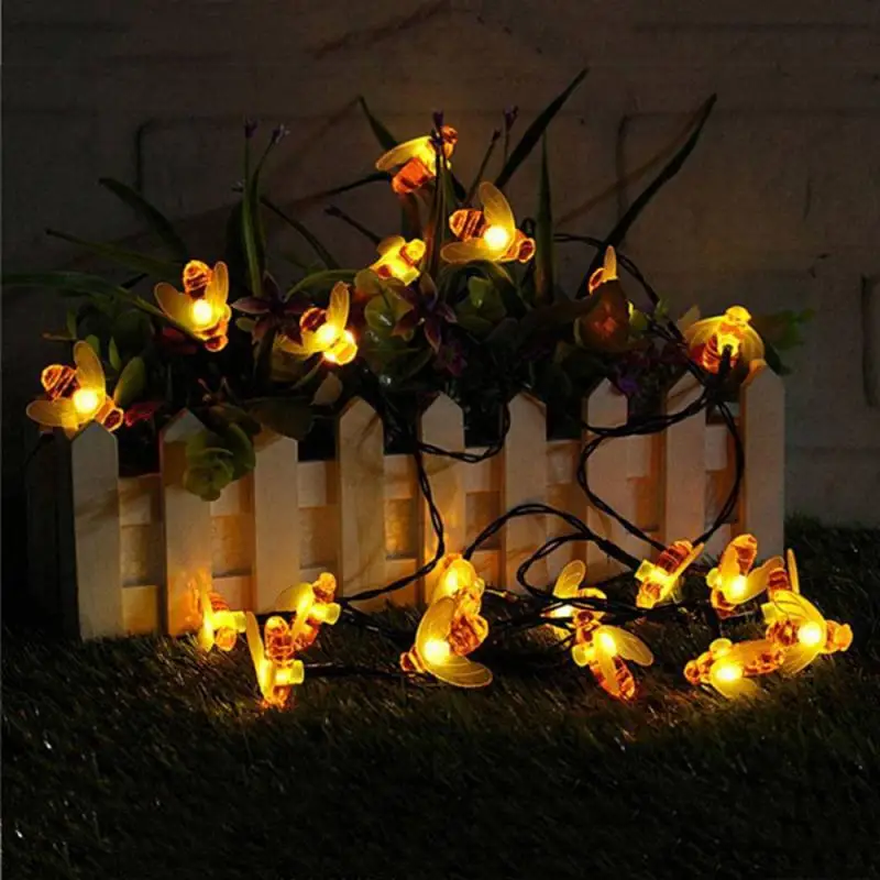 

20LED 3M Bee Shaped LED String Lights Battery Operated Christmas Garlands Fairy Lights For Holiday Party Garden Decoration Lamp