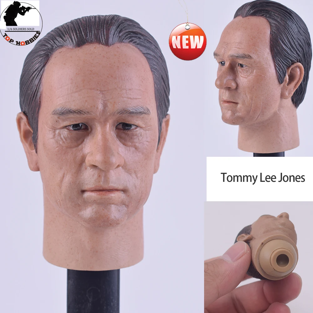 Лидер продаж Мужская голова в масштабе 1/6 вырезанная модель Tommy Lee Jones для 12
