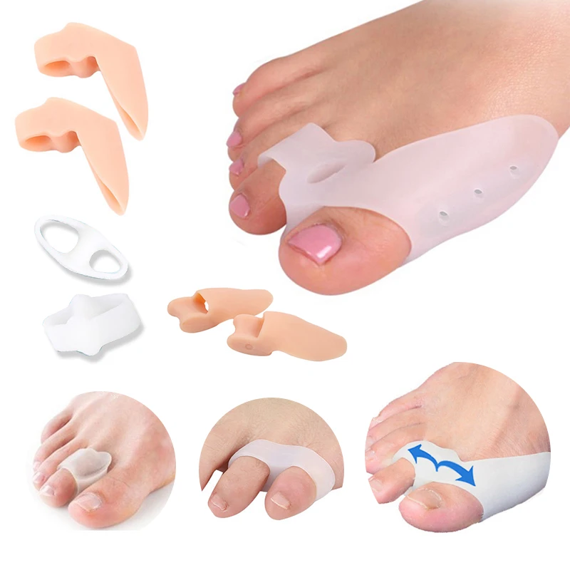 

2Pair Silicone Gel Hallux Valgus Correction Big Toe Separator Spreader Thumb Bunion Toes Straightener Foot Pain Relieve