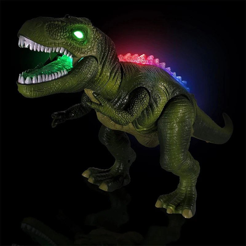 Dinosaurio el&eacute;ctrico a Control remoto para ni&ntilde;os, juguetes para mascotas, Tiranosaurio Rex, ojos brillantes, sonidos para caminar, regalo-3