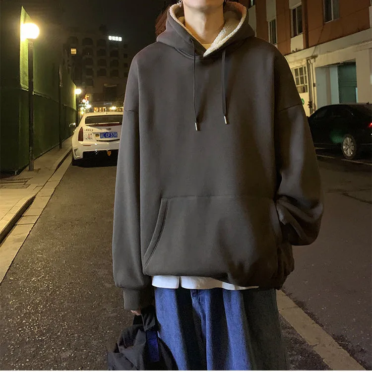 

2020 Casual Pullover Hoodies Men's Thicken Clothes Autumn Sweatshirts Men Hip Hop Streetwear Solid Fleece Man Hoody