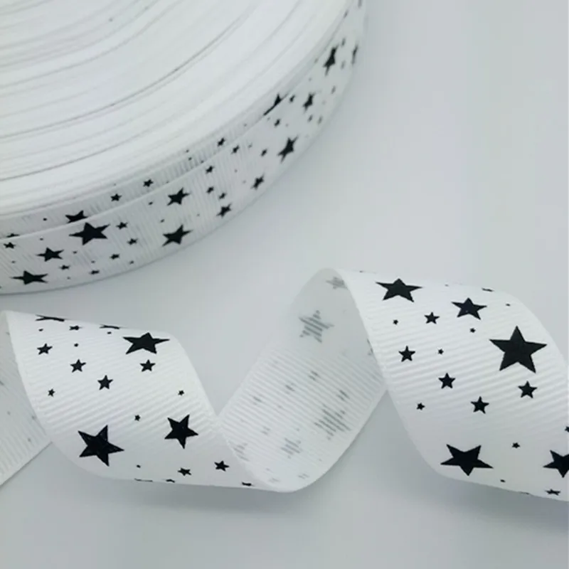 Репсовая лента с рисунком сделай сам 5 ярдов 1 дюйм 25 мм 38 острыми звездами