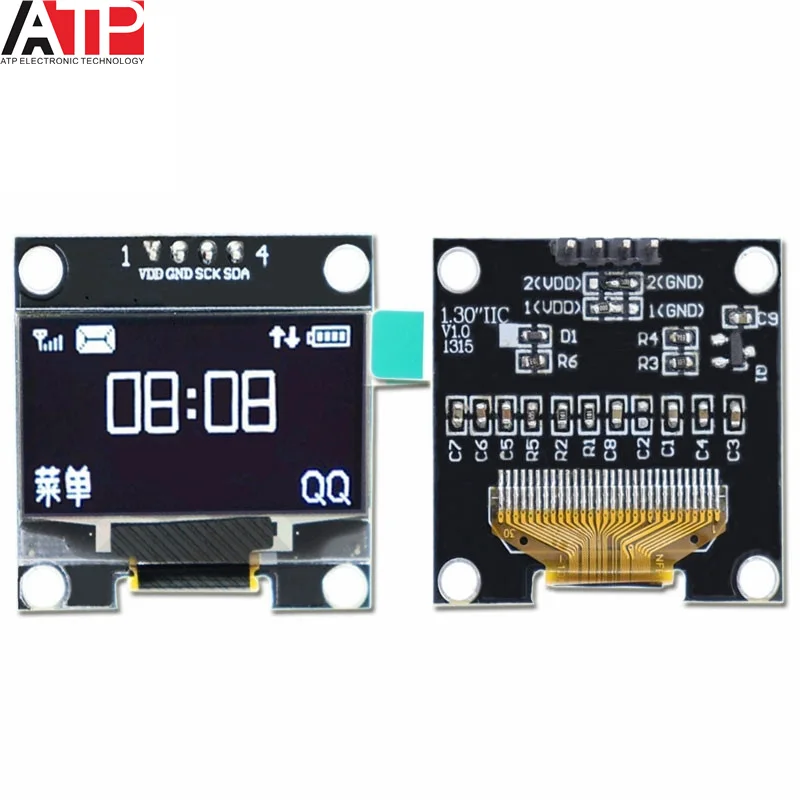 

Модуль oled IIC 1,3 дюйма, серийный белый OLED-дисплей, 128X64 I2C SSD1306 12864 плата с ЖК-экраном VDD GND SCK SDA для Arduino, черный
