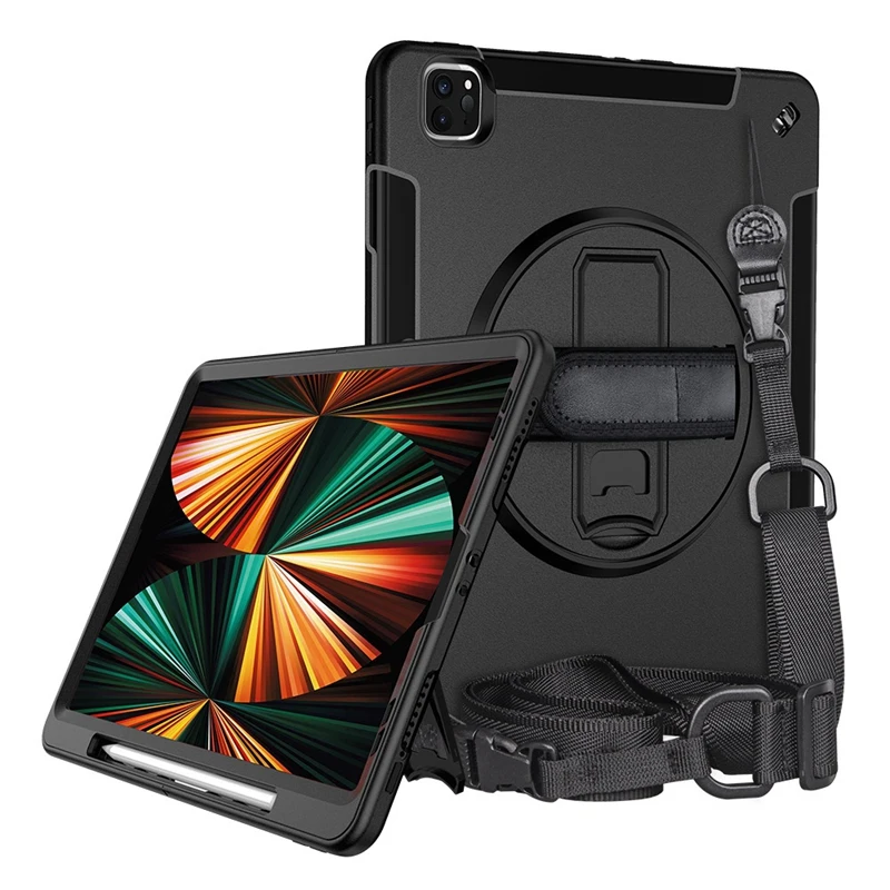 

For Apple 2021 Ipad Pro12.9 Solid Color Simple Pen Slot European and American Flat Pen Slot 3 in 1 Protective Case