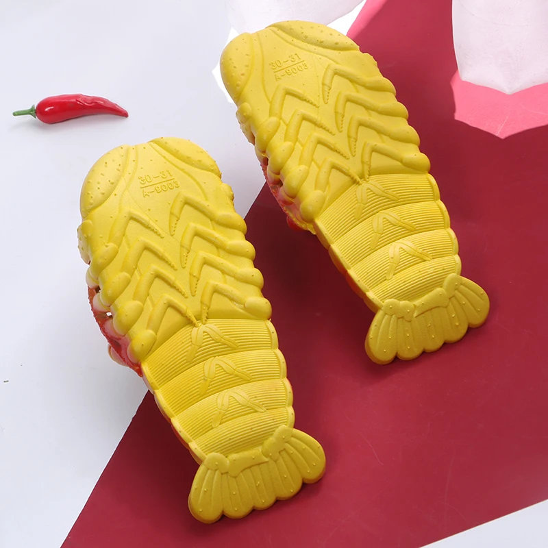 

Unisex Beach Slippers Women Large Size Family Funny Lobster Slippers Girl Summer Shoes 2020 Runway Shoes Women's Slides