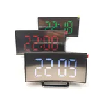 Цифровой будильник светодиодный зеркальный будильник часы Повтор сигнала Отображение времени светильник ЖК-дисплей настольный Reloj Despertador с USB-кабелем