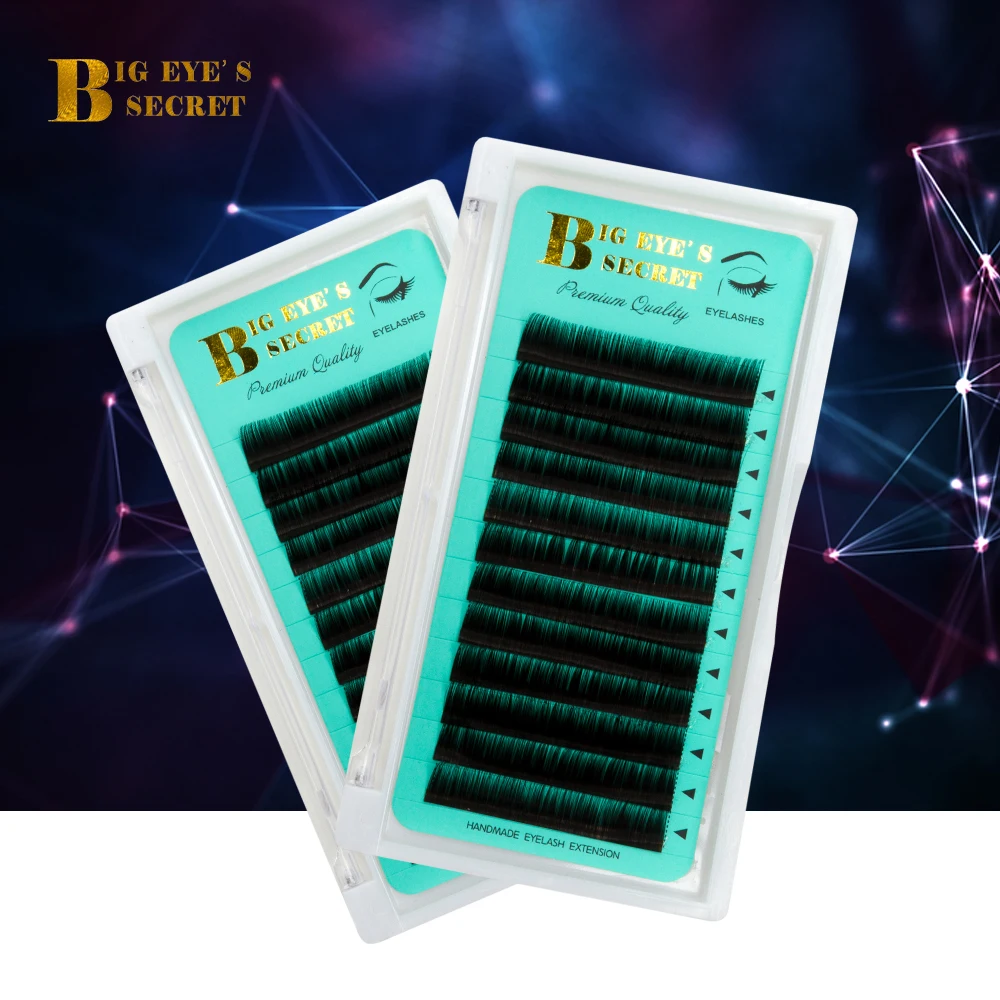 

Big Eye's Secret Eyelash Extension 12 Lines/Tray Silk Cilios Soft Professionals Individual Eye Lash Extensions C/D/L Curl False