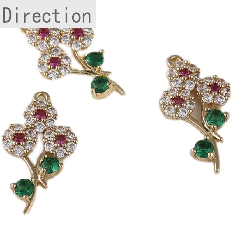 

Exquisite sparkling zircon flower bouquet pendant diy handmade earrings bracelet necklace pendant accessories materials