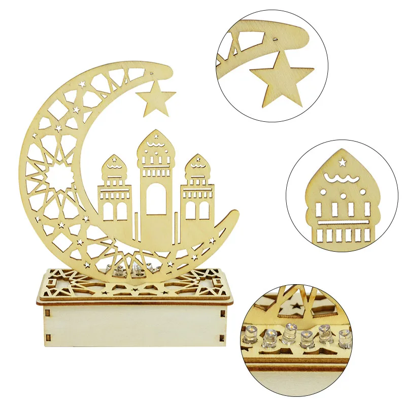 ИД Мубарак украшения из дерева светодиодный светильник деревянная доска висячий