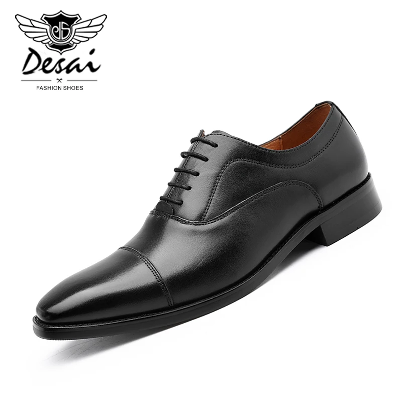 

DESAI Brand New Formal Wedding Shoes Men Laces Up Soft Comfortable Oxford Shoes Men's Cleat Fashion Large Size Shoes