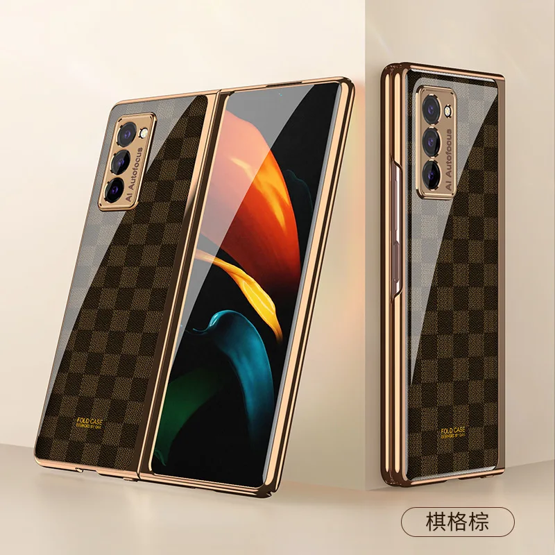 2020 new for samsung z fold 2 mobile phone case w20 creative painted glass z flip2 folding 5g protective shell free global shipping